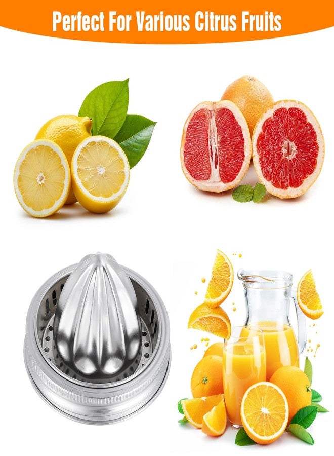PercyEffie 4 Pcs Mason Jar Juicer Lid 304 Stainless Steel Citrus Reamer Manual Citrus Squeezerr Juicers lids for Wide Mouth Accessories Supplies,Orange Grapefruit Lemon Juicer Hand Squeezer Top drinking lids - Image 5