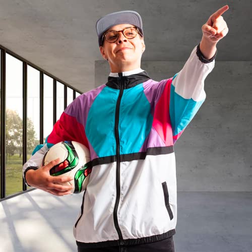 Funny Guy Mugs Powder 80s & 90s Retro Neon Windbreaker, Small - Image 2