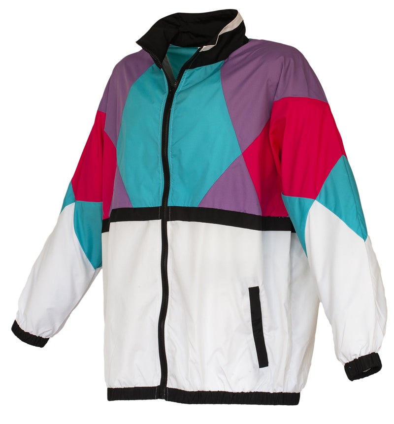 Funny Guy Mugs Powder 80s & 90s Retro Neon Windbreaker, Small - Image 1