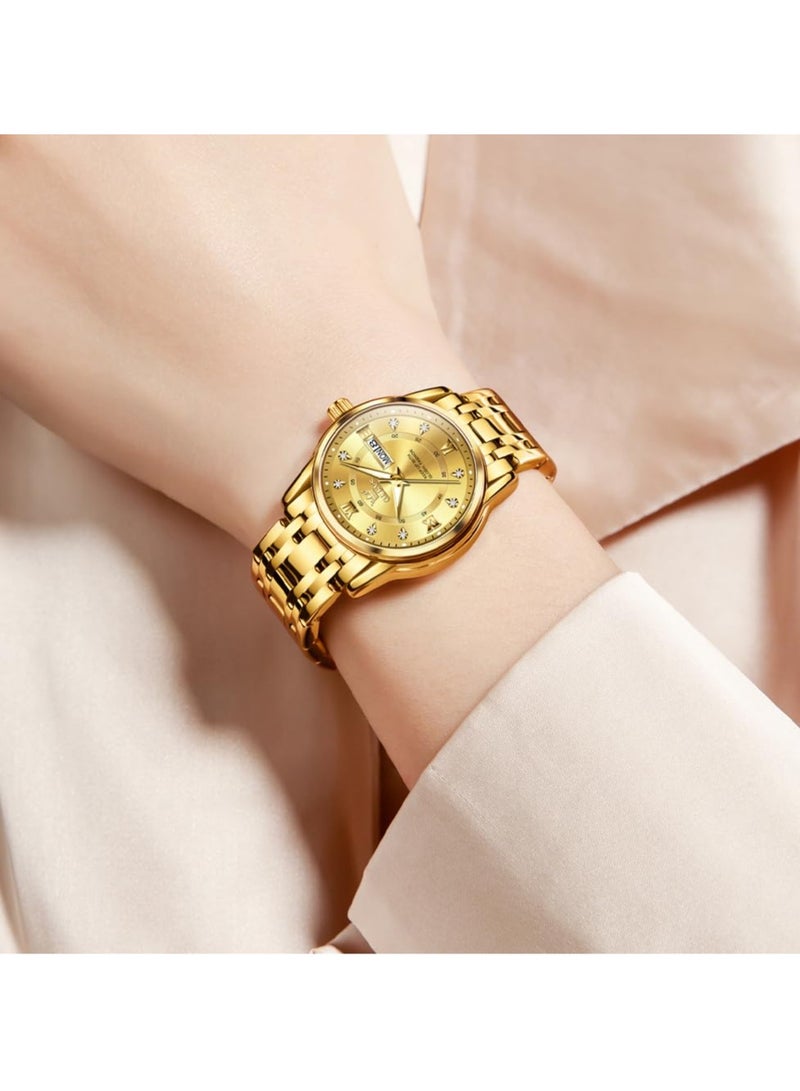 أوليفز ساعات نسائية عصرية كوارتز ستانلس ستيل مقاومة للماء 5513 - Image 1