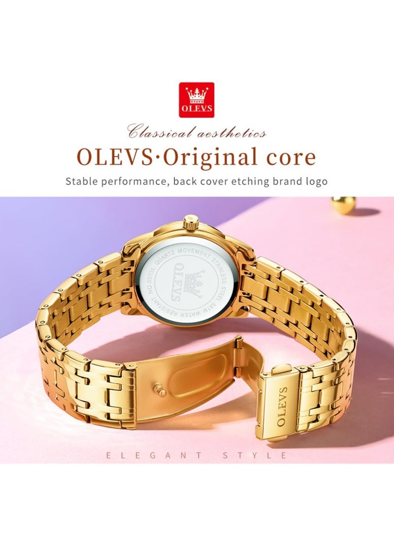 أوليفز ساعات نسائية عصرية كوارتز ستانلس ستيل مقاومة للماء 5513 - Image 3