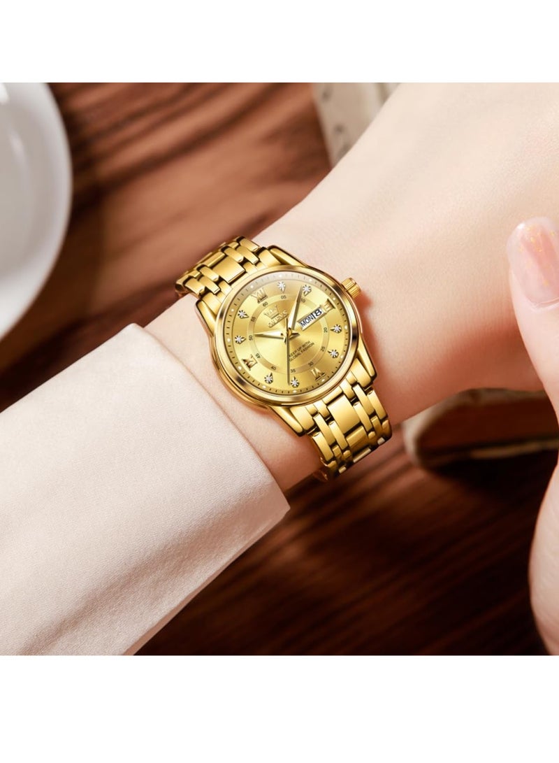 أوليفز ساعات نسائية عصرية كوارتز ستانلس ستيل مقاومة للماء 5513 - Image 2