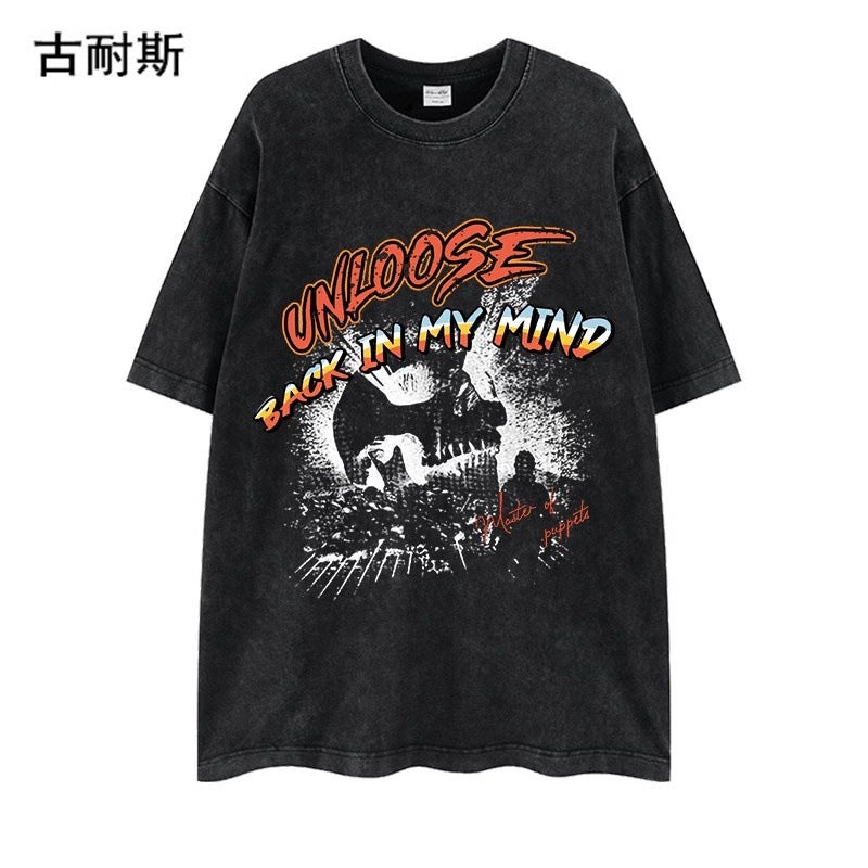 American Washing Old Tide Brand Loose Short Sleeve T-Shirt Men'S Summer T-Shirt Ins Trend - Image 1