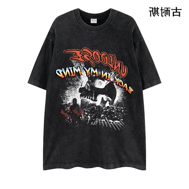 American Washing Old Tide Brand Loose Short Sleeve T-Shirt Men'S Summer T-Shirt Ins Trend - Image 2