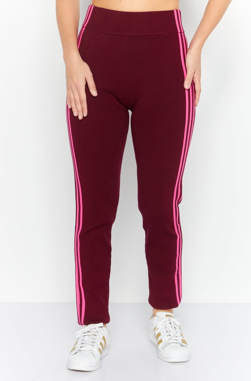 Adidas سروال تدريب رياضي نسائي من أديداس × آيفي بارك، مارون/وردي - Image 1