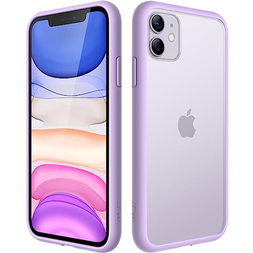 JETech Matte Case for iPhone 11 6.1-Inch, Shockproof Military Grade Drop Protection, Frosted Translucent Back Phone Cover, Anti-Fingerprint (Light Purple) - Image 1