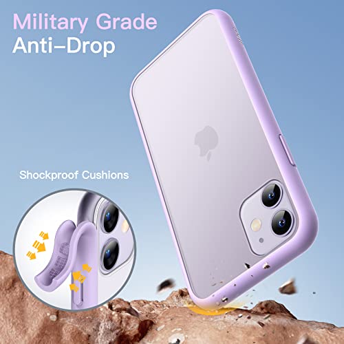 JETech Matte Case for iPhone 11 6.1-Inch, Shockproof Military Grade Drop Protection, Frosted Translucent Back Phone Cover, Anti-Fingerprint (Light Purple) - Image 3