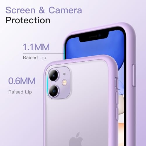 JETech Matte Case for iPhone 11 6.1-Inch, Shockproof Military Grade Drop Protection, Frosted Translucent Back Phone Cover, Anti-Fingerprint (Light Purple) - Image 5