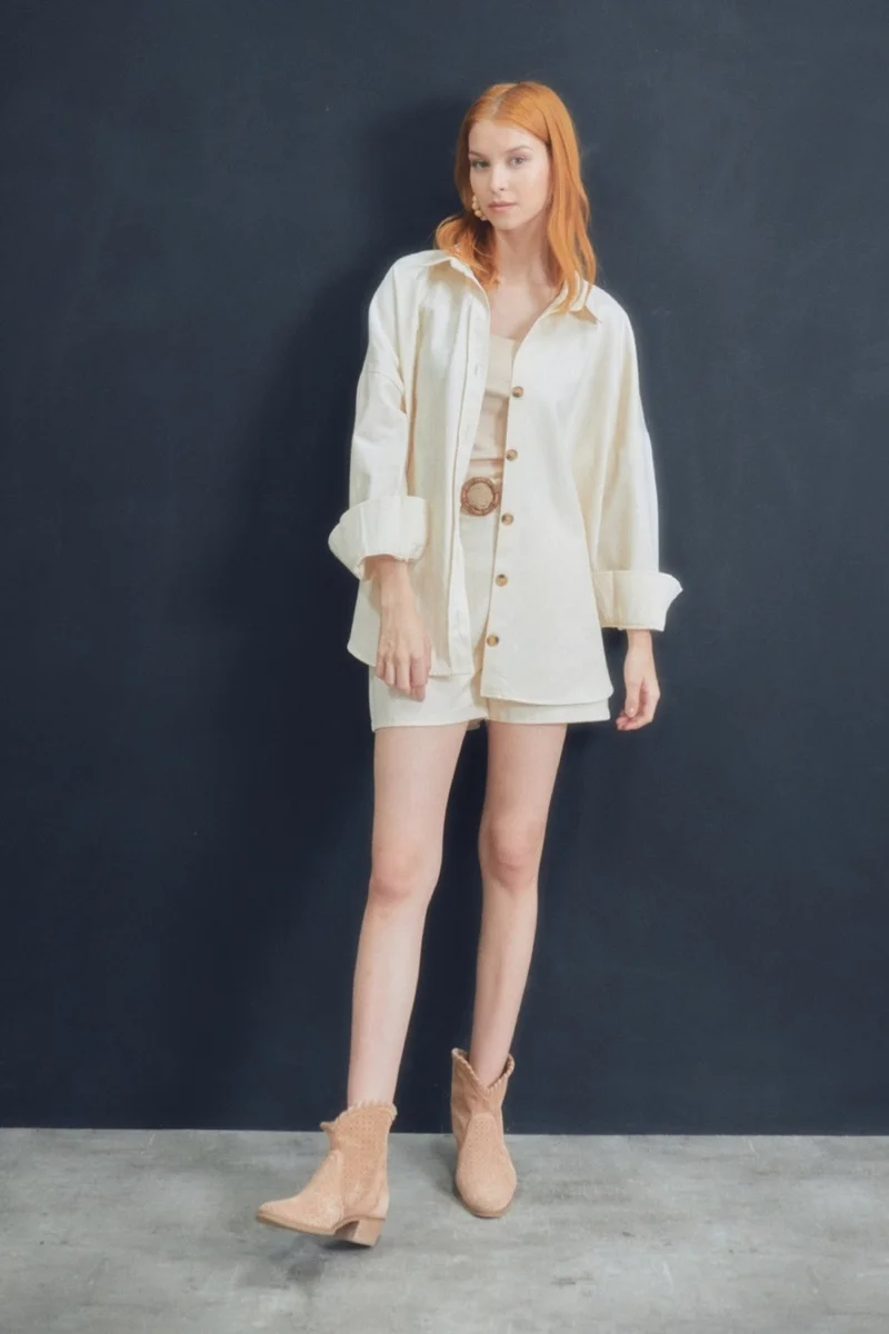فولامودا Belted Pocket Linen Shorts