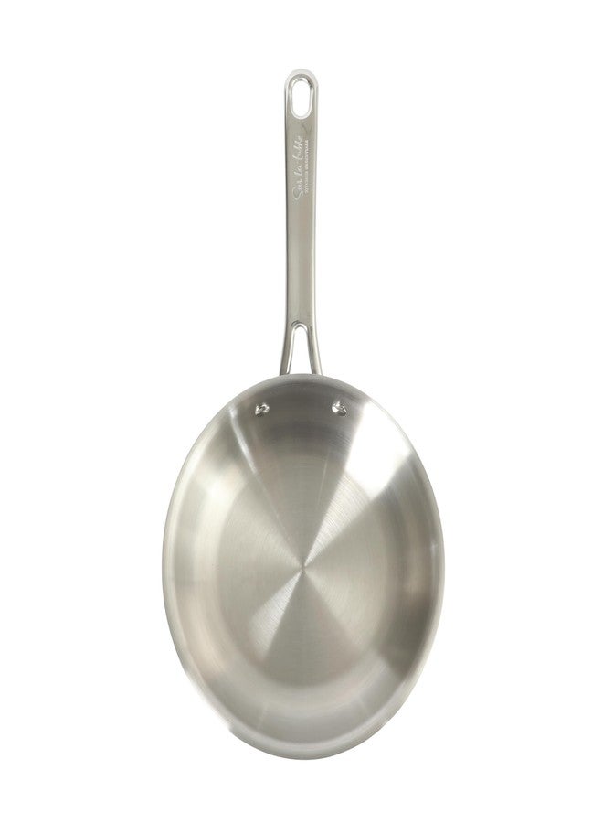 Sur La Table Kitchen Essentials Chef's Deck 8-Inch Stainless Steel Frying Pan – Induction Ready Skillet with Tri-Ply Base, Polished Finish & Hollow Stay-Cool Handle - Image 4