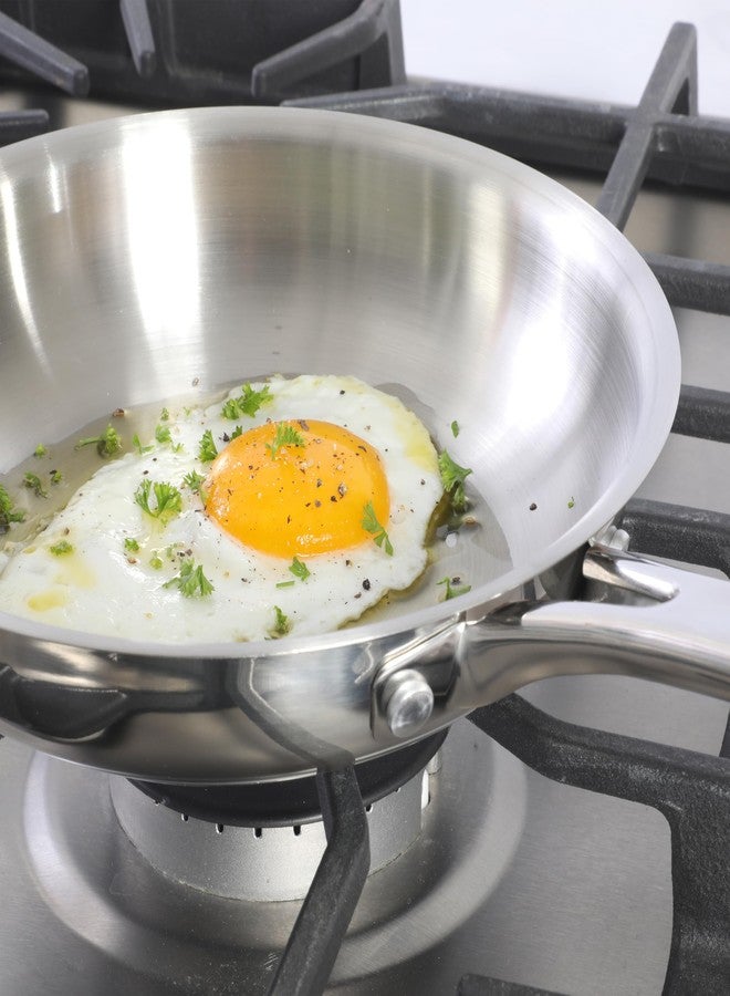 Sur La Table Kitchen Essentials Chef's Deck 8-Inch Stainless Steel Frying Pan – Induction Ready Skillet with Tri-Ply Base, Polished Finish & Hollow Stay-Cool Handle - Image 3