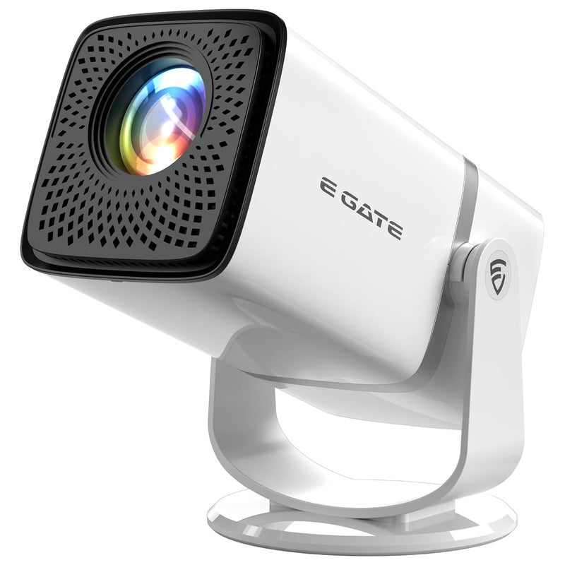 E GATE Atom 3X | Real Full HD 1080p Native, 13.0 Automatic Android Projector | 300 ISO | Rotatable Design | 4K HDR Support | Inbuilt Netflix, Prime | ARC-HDMI, USB, Wifi-6, BT, Screen Mirroring, Egate - Image 1
