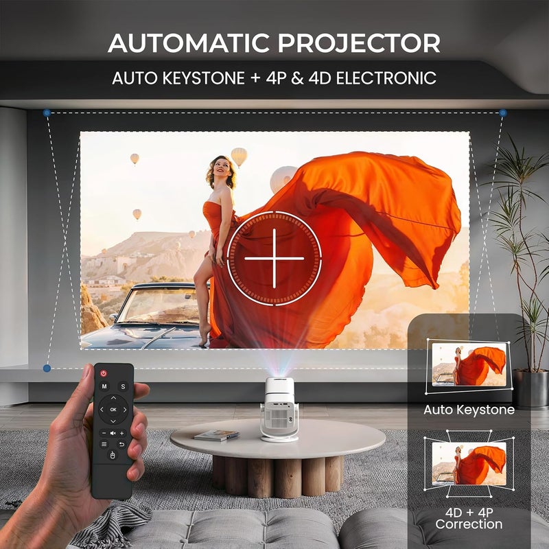 E GATE Atom 3X | Real Full HD 1080p Native, 13.0 Automatic Android Projector | 300 ISO | Rotatable Design | 4K HDR Support | Inbuilt Netflix, Prime | ARC-HDMI, USB, Wifi-6, BT, Screen Mirroring, Egate - Image 5