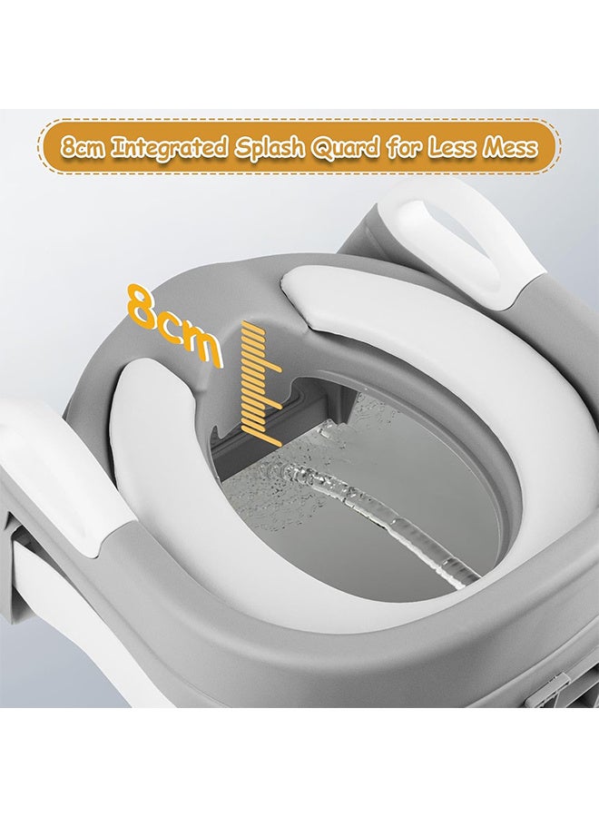 JOUDIYA Potty Training Seat, Kids 3-in-1 Toilet Training Seat Step Stool Ladder, Potty Chair with Anti-Slip Pads for Baby Toddler Boys Girls Potty Training Wash Up, Take Something - Image 5