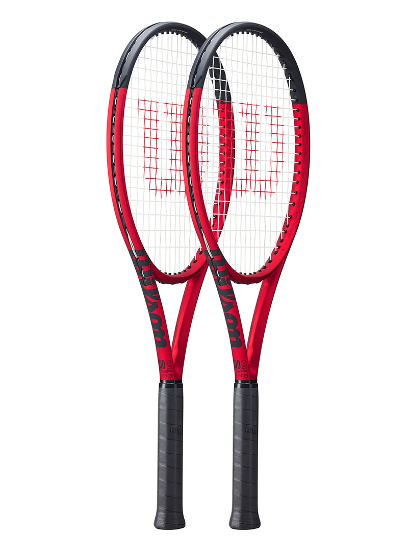 Wilson Clash 100L V2 Tennis Racket, 16X19, Adults, Intermediate/ Advanced - Red/ Black