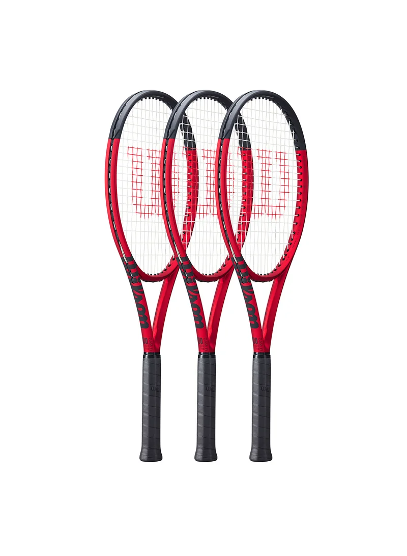 Wilson Clash 100L V2 Tennis Racket, 16X19, Adults, Intermediate/ Advanced - Red/ Black
