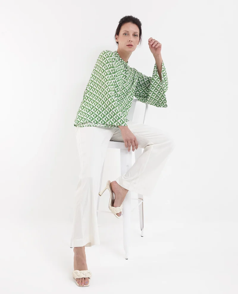 Rareism Women's Geometric Print Top