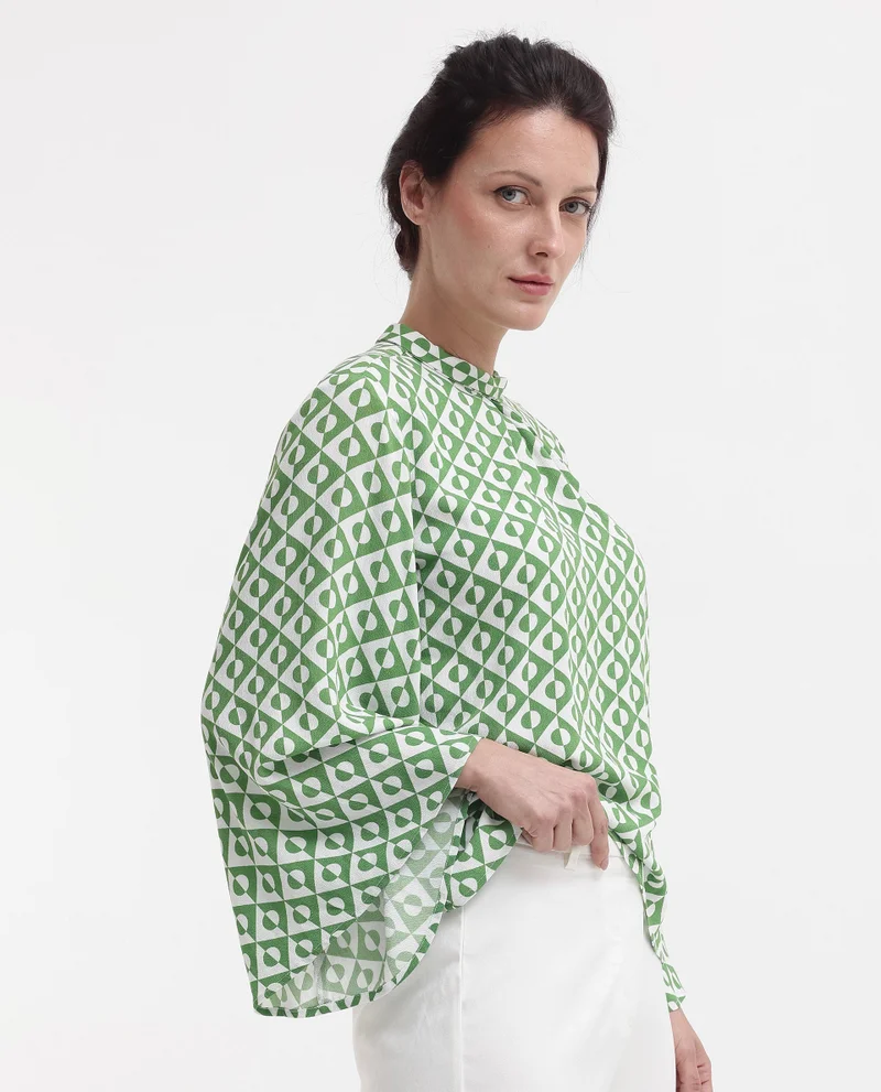 Rareism Women's Geometric Print Top
