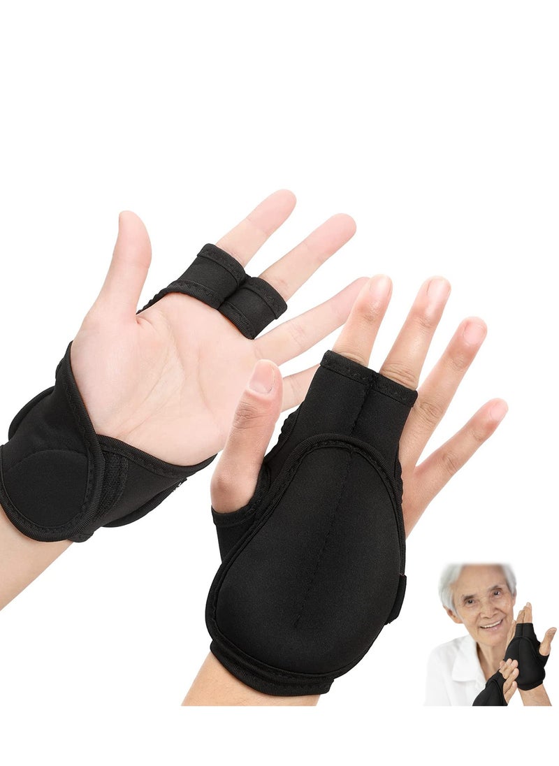 SYOSI 1 Pair Weighted Gloves for Tremors Weighted Utensils for Hand Tremors Hand Stop Adjustable Wrist Weights Glove with Holes for Tremors and Patients 2 x 1.1 lb, Each Glove  - Image 1