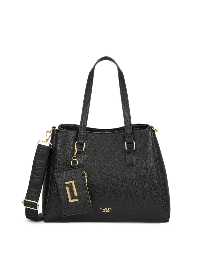 Luxe Women's Rumi 3 Compartment Satchel (Black)