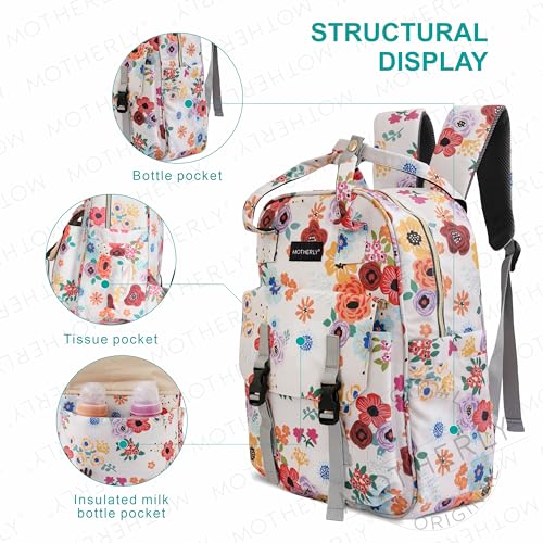 Motherly Printed Diaper Bag for Mothers for Travel, Maternity Bag for Newborn Baby, Mothers Travelling Bag, Multiple Pocket Water Resistant Baby Bag, Hospital Bag for mom(Garden Glam) - Image 3
