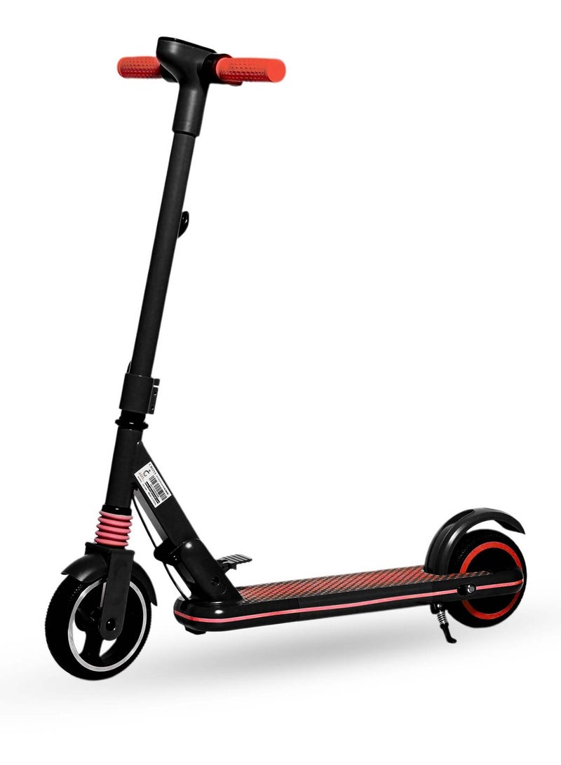 كروني سكوتر كهربائي للأطفال JL019 بشاشة LED، إطارات مقاس 7 بوصات، محرك 150 واط، بطارية 24V/2.5AH، سرعة 10–14 كم/س، مدى 3–5 كم، تصميم قابل للطي، خفيف الوزن وسهل الحمل، هيكل من الألمنيوم المتين بحمولة قصوى 70 كجم، إضاءة LED، وحامل هاتف، مناسب للأطفال من 6 إلى 12 سنة، مثالي للرحلات القصيرة واللعب اليومي والمغامرات الخارجية، باللون الأسود. - Image 1