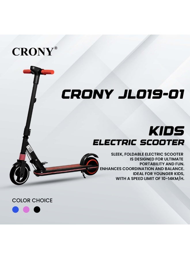 كروني سكوتر كهربائي للأطفال JL019 بشاشة LED، إطارات مقاس 7 بوصات، محرك 150 واط، بطارية 24V/2.5AH، سرعة 10–14 كم/س، مدى 3–5 كم، تصميم قابل للطي، خفيف الوزن وسهل الحمل، هيكل من الألمنيوم المتين بحمولة قصوى 70 كجم، إضاءة LED، وحامل هاتف، مناسب للأطفال من 6 إلى 12 سنة، مثالي للرحلات القصيرة واللعب اليومي والمغامرات الخارجية، باللون الأسود. - Image 4