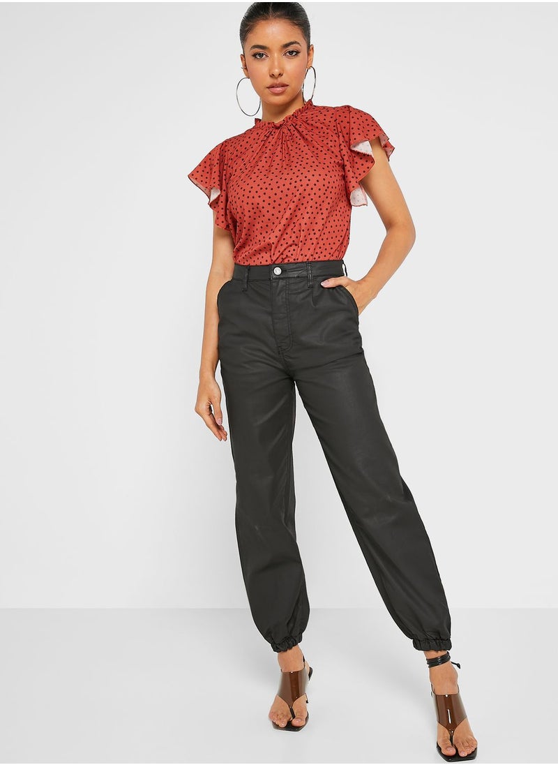 boohoo Polka Dot Frill Sleeve Top  - Image 4