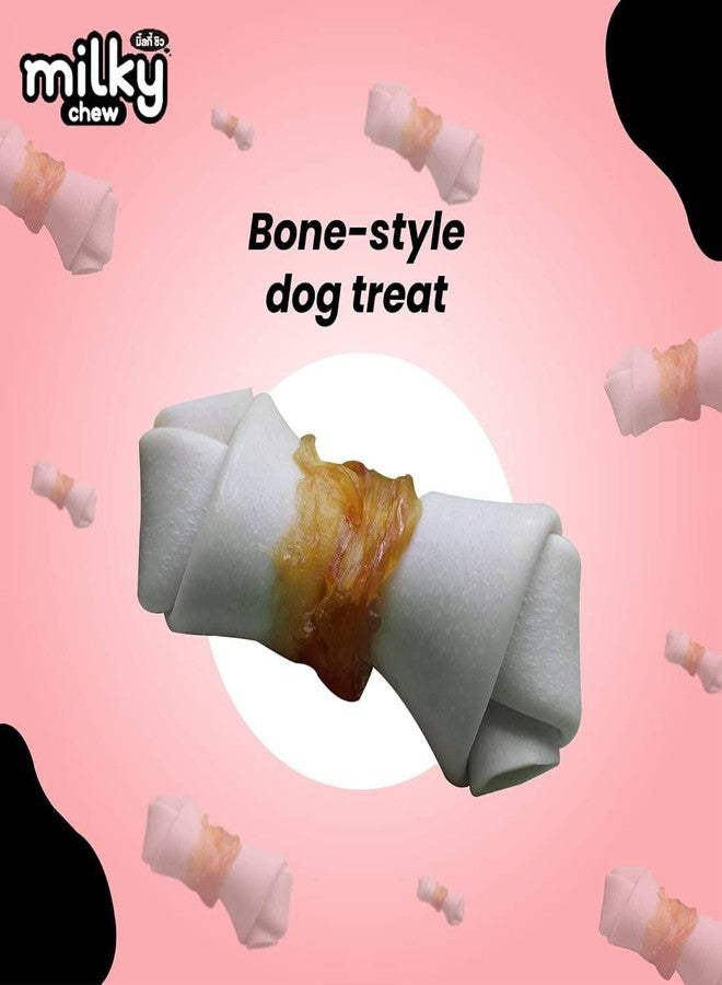 Dogaholic مكافآت ميلكي تشو للكلاب بنكهة الدجاج والحليب، على شكل عظام، وجبات خفيفة للتدريب والمكافآت، غنية بالعناصر الغذائية، مكافآت صحية لجميع سلالات الكلاب، عبوة من 3 قطع - Image 4
