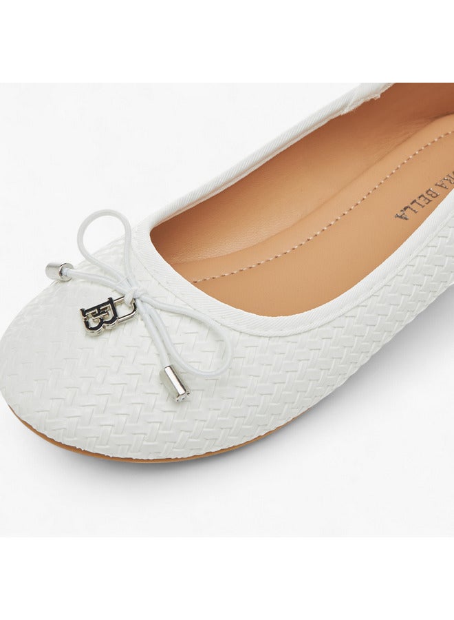 Flora Bella By Shoexpress Girls Bow Detail Slip-On Ballerina Shoes  - Image 5