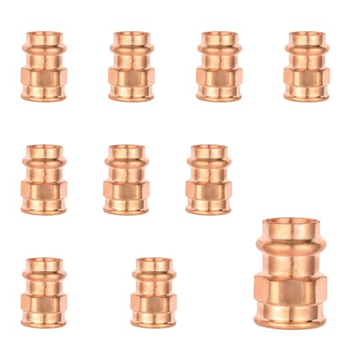 EFIELD Pack of 10 EFIELD Press Copper Adapter Fitting 12Inch Copper Press Fit x 12inch Female Copper Adapter LBP DesignPRESS047 - Image 1