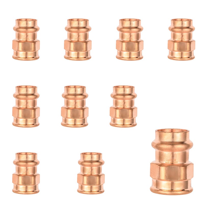 EFIELD Pack of 10 EFIELD Press Copper Adapter Fitting 12Inch Copper Press Fit x 12inch Female Copper Adapter LBP DesignPRESS047 - Image 2