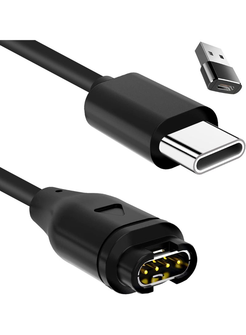 QIRG USB C Charger Compatible with Garmin Watch Charger, Data Sync Charging Cable for Fenix 8 7 7S 7X 6 6S 6X 5 5S 5X, Forerunner 965 945 245 265 165, Vivoactive 3 4 4s, Venu 2 2s, Instinct - Image 1