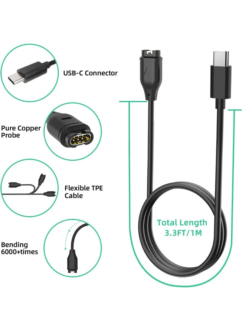 QIRG USB C Charger Compatible with Garmin Watch Charger, Data Sync Charging Cable for Fenix 8 7 7S 7X 6 6S 6X 5 5S 5X, Forerunner 965 945 245 265 165, Vivoactive 3 4 4s, Venu 2 2s, Instinct - Image 4