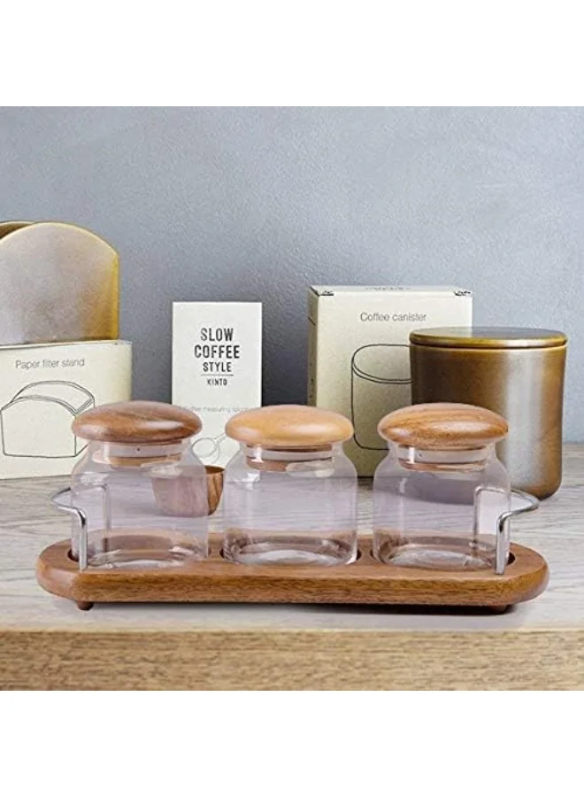 بيلي Billi 3 Pieces Glass Canister Set with Tray