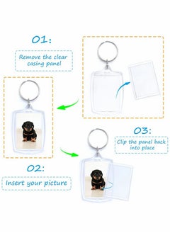 Generic 30 Pack of Double-Sided Blank Acrylic Photo Keyrings with Split Rings - Clear Keychains for Crafting and Gifting Family and Friends (4 x 5.5cm)  - Image 3