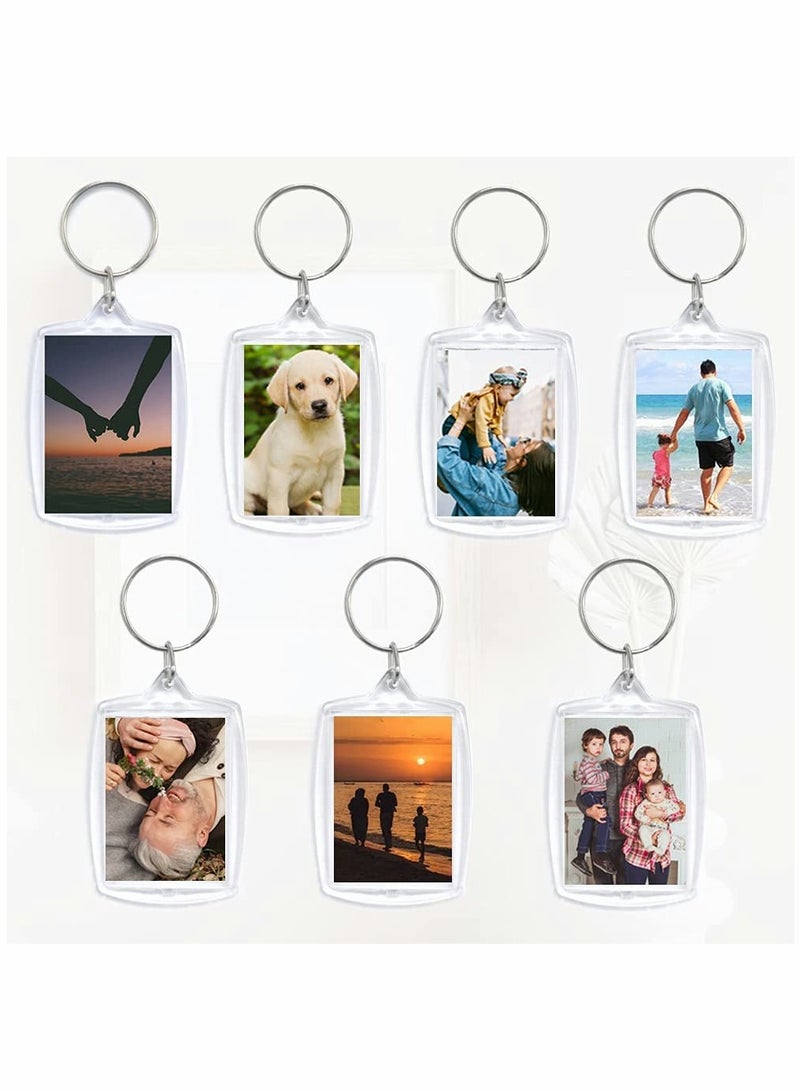 30 Pack of Double-Sided Blank Acrylic Photo Keyrings with Split Rings - Clear Keychains for Crafting and Gifting Family and Friends (4 x 5.5cm)  - Image 2