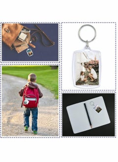 Generic 30 Pack of Double-Sided Blank Acrylic Photo Keyrings with Split Rings - Clear Keychains for Crafting and Gifting Family and Friends (4 x 5.5cm)  - Image 4