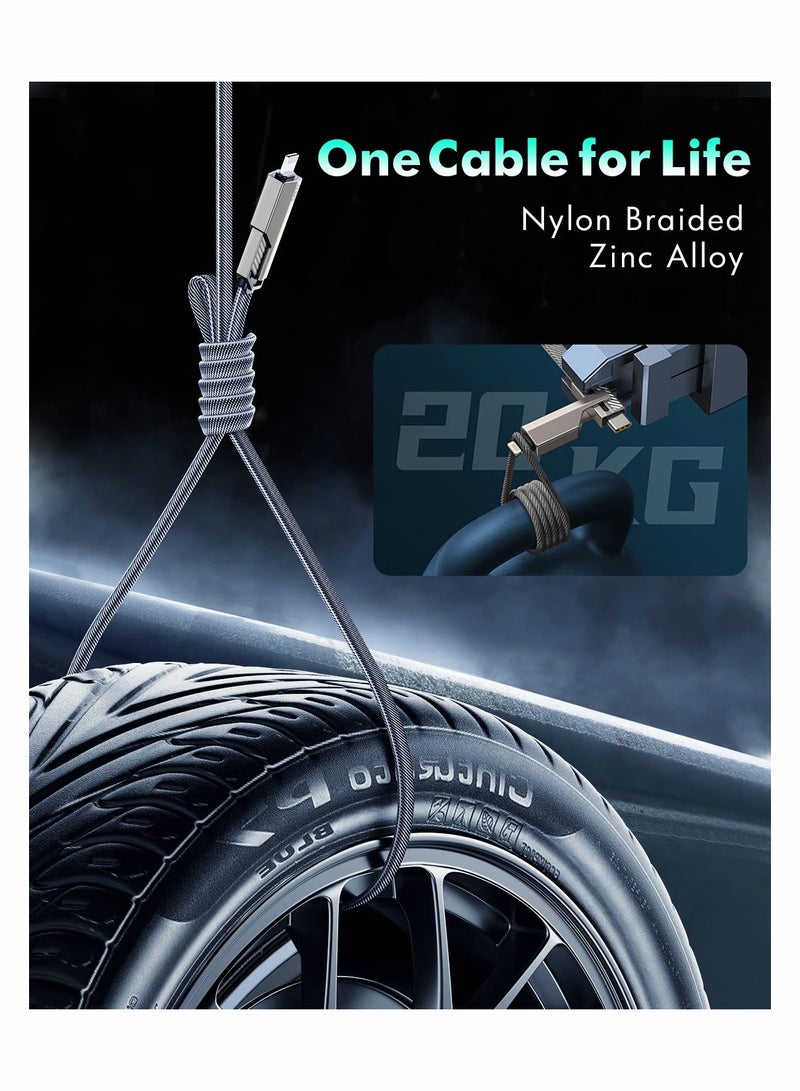 Zikra USB C Cable Fast Cable 60W Fast Charging Data Sync Flat Braided Anti Tangle Fit for iPhone Charger Cord with Velcro Multi Charging Cable - Image 5