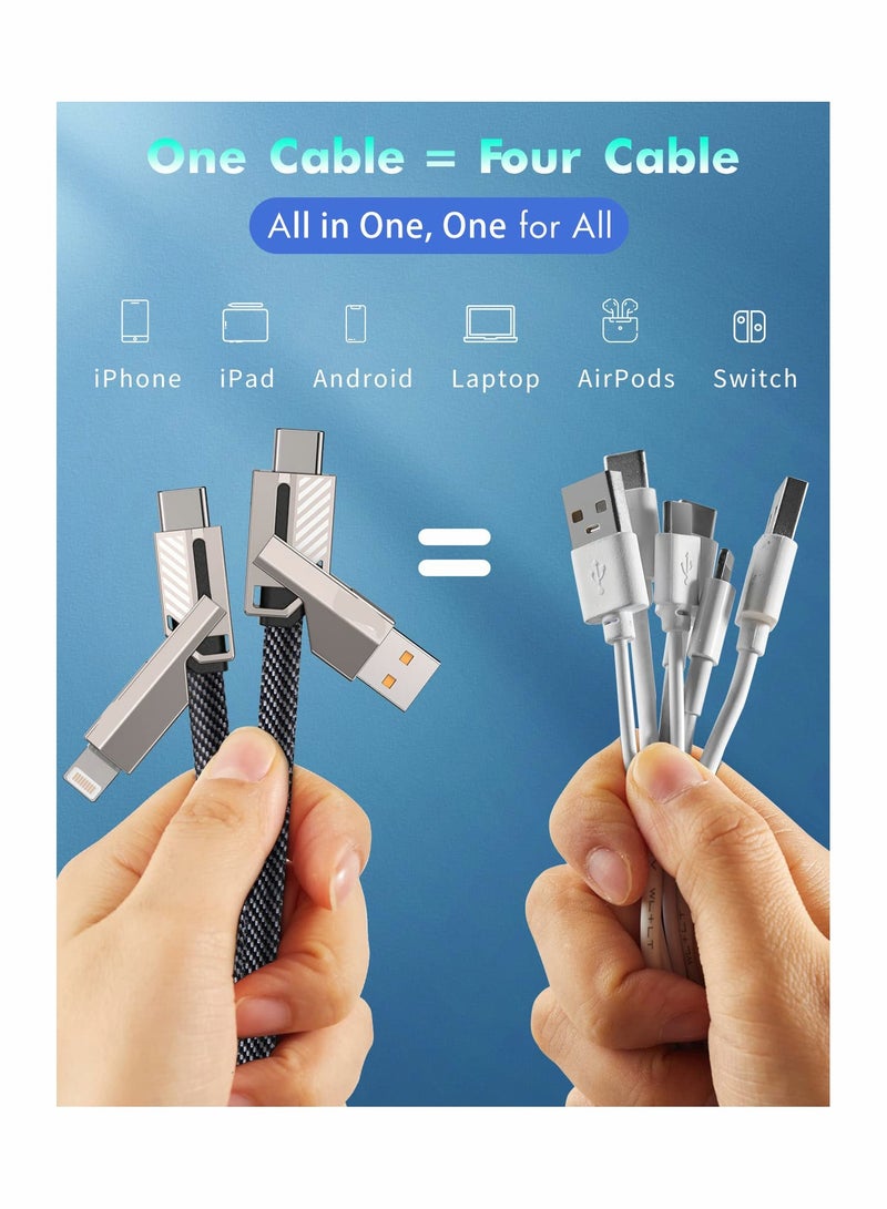 Zikra USB C Cable Fast Cable 60W Fast Charging Data Sync Flat Braided Anti Tangle Fit for iPhone Charger Cord with Velcro Multi Charging Cable - Image 3