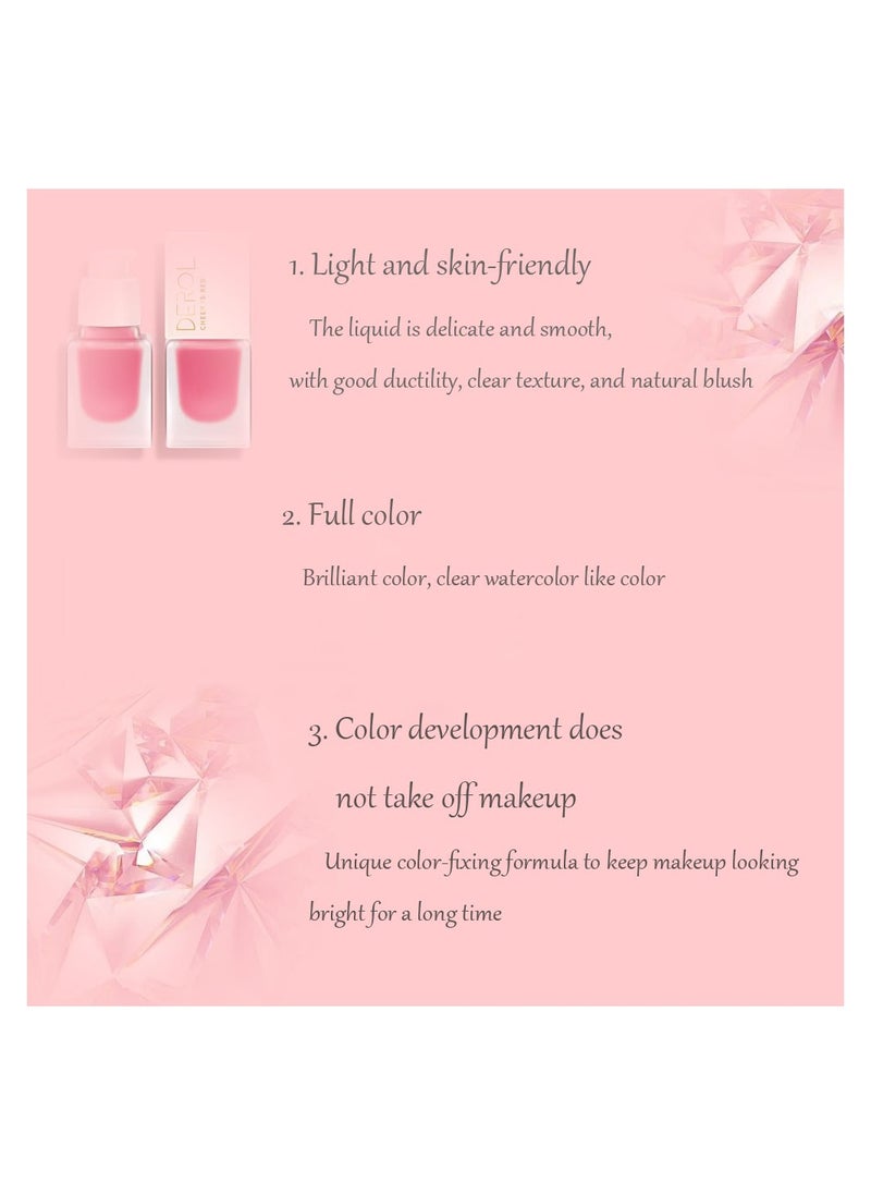 DEROL Mousse Liquid Cream Blush For Cheeks Face Blushes Stick Palette Bronzer Highlighter Shape Contour Moisturizing And Breathable Matte Finish Long-wearing Waterproof For Women Makeup  - Image 5