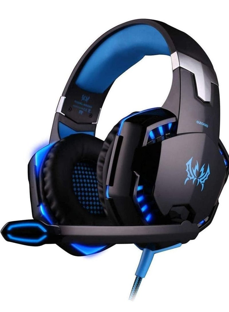 G2000 Gaming Headset Surround Stereo Gaming Headphones with Noise Cancelling Mic LED Lights & Soft Memory Earmuffs for PS5 PS4 Xbox One Nintendo Switch PC Mac Computer Games - Image 1