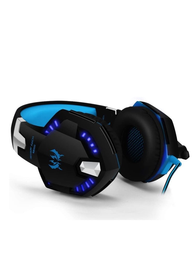 G2000 Gaming Headset Surround Stereo Gaming Headphones with Noise Cancelling Mic LED Lights & Soft Memory Earmuffs for PS5 PS4 Xbox One Nintendo Switch PC Mac Computer Games - Image 4