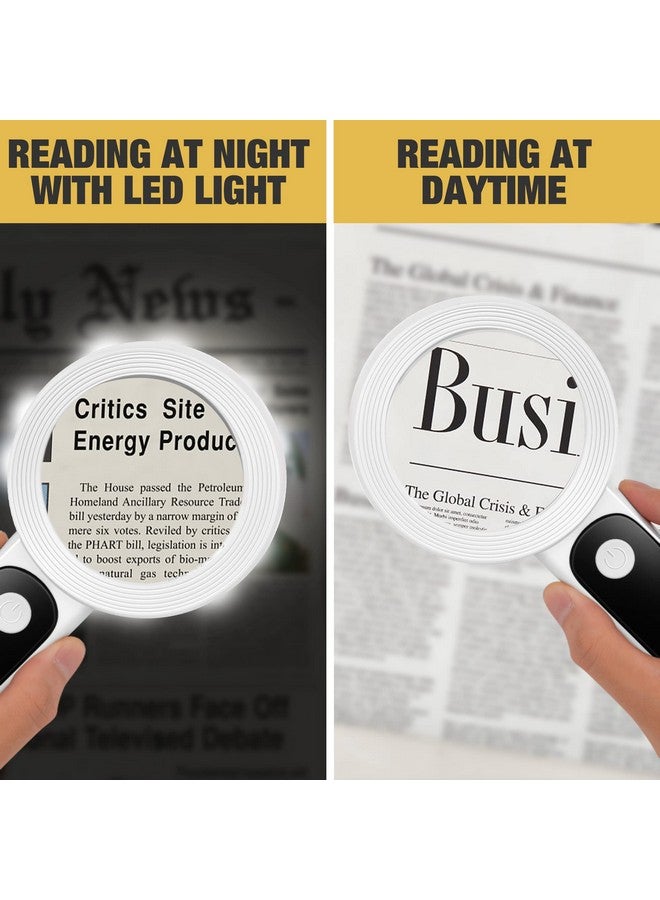 JMH Magnifying Glass With Light 30X Handheld Large Magnifying Glass 18Led Cold And Warm Light With 3 Modes Illuminated Lighted Magnifier For Seniors Reading Inspection Coins Jewelry Exploring - Image 4