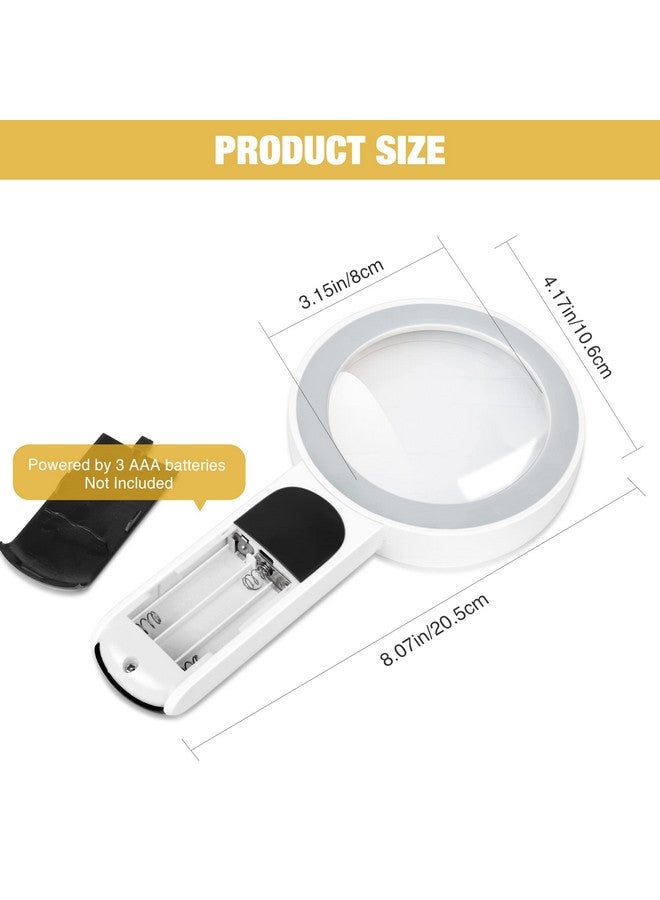 JMH Magnifying Glass With Light 30X Handheld Large Magnifying Glass 18Led Cold And Warm Light With 3 Modes Illuminated Lighted Magnifier For Seniors Reading Inspection Coins Jewelry Exploring - Image 2