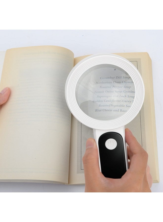 JMH Magnifying Glass With Light 30X Handheld Large Magnifying Glass 18Led Cold And Warm Light With 3 Modes Illuminated Lighted Magnifier For Seniors Reading Inspection Coins Jewelry Exploring - Image 3
