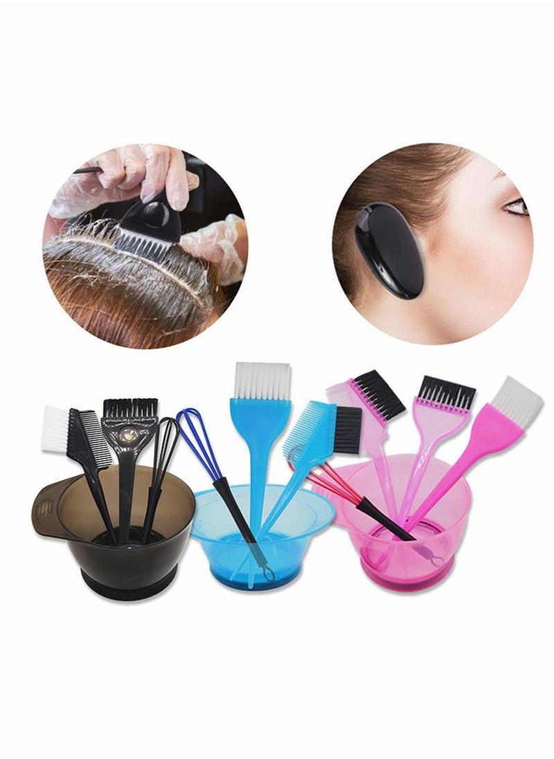 Generic Hair Dye Coloring Kit with Hair Color Bowl,Hair Dyeing Brush Hair Coloring Tool Kit,Dye Brush Comb,Tinting Bowl,Ear Caps,Dye Mixer - Image 4