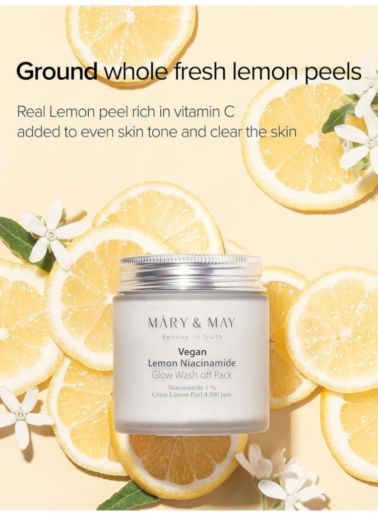MARY & MAY Mary&May Vegan Lemon Niacinamide Glow Wash-Off Pack for Brightness & Texture Renewal - Image 4