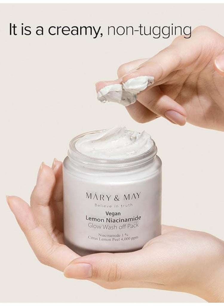 MARY & MAY Mary&May Vegan Lemon Niacinamide Glow Wash-Off Pack for Brightness & Texture Renewal - Image 3