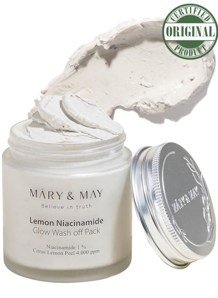 MARY & MAY Mary&May Vegan Lemon Niacinamide Glow Wash-Off Pack for Brightness & Texture Renewal - Image 1